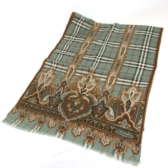 Authentic BURBERRYS long Stall wool/Cashmere [Used] - Picture 1 of 7